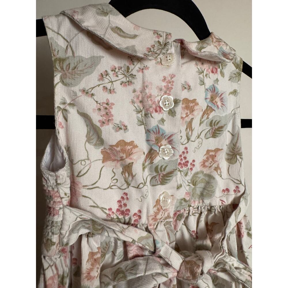 Laura Ashley Girls 4T 100% Cotton Floral Dress With Scalloped Peter Pan Collar - Picture 4 of 6